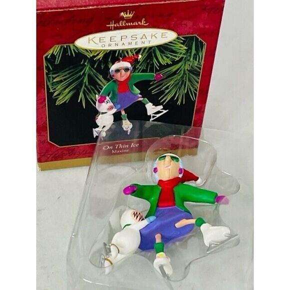 Hallmark Keepsake Ornament Maxine On Thin Ice NIB 1999 Original Box qb6489 - Picture 2 of 4